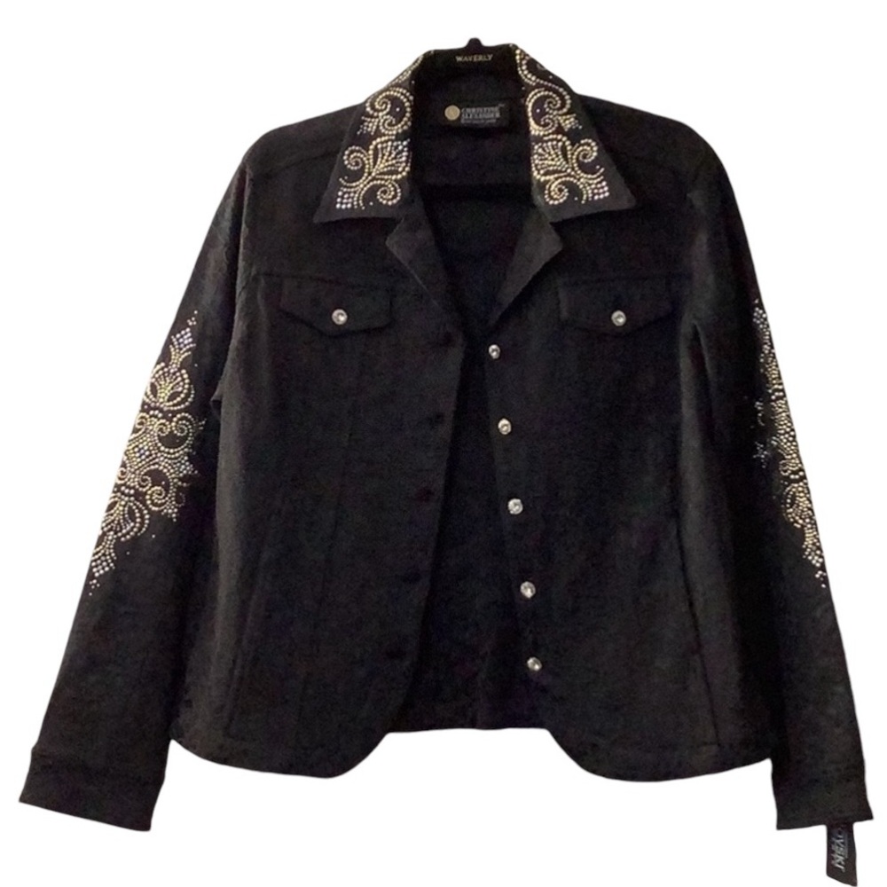 Christine Alexander Black Rhinestone Jacket - Picture 2 of 13